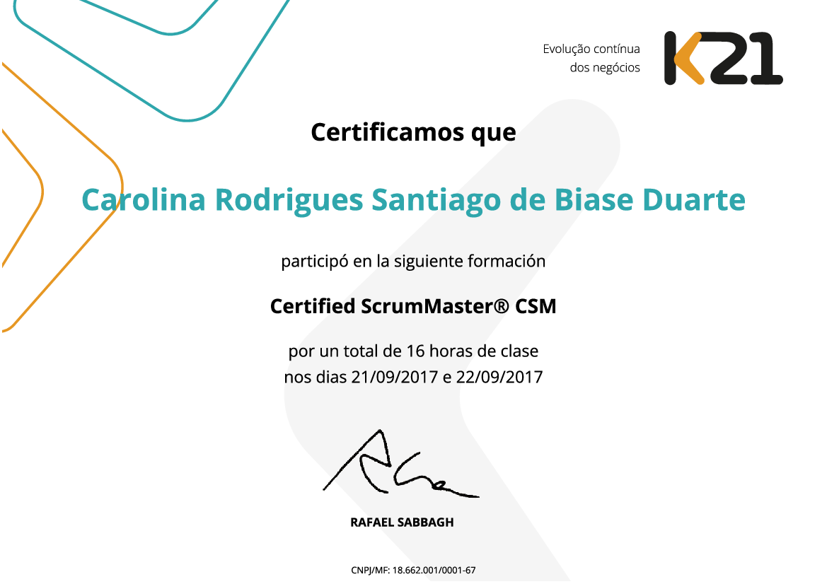 Certificado K21